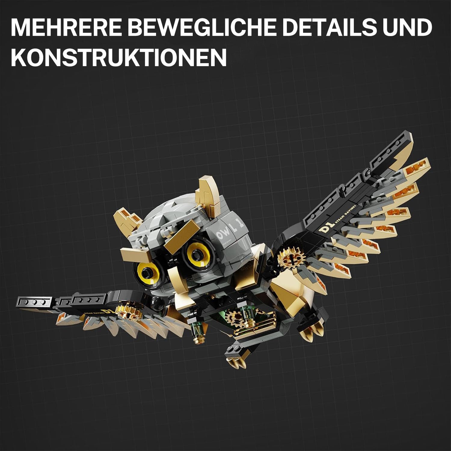 Esun Eule Bauspielzeug, Tiere Figuren Spielzeug, Vogel Bausteine 484 St. Spielbausteine, (SET, 490 St., Komplettset), Geschenk für Erwachsene, Jungen ab 8 9 10 11 Jahre