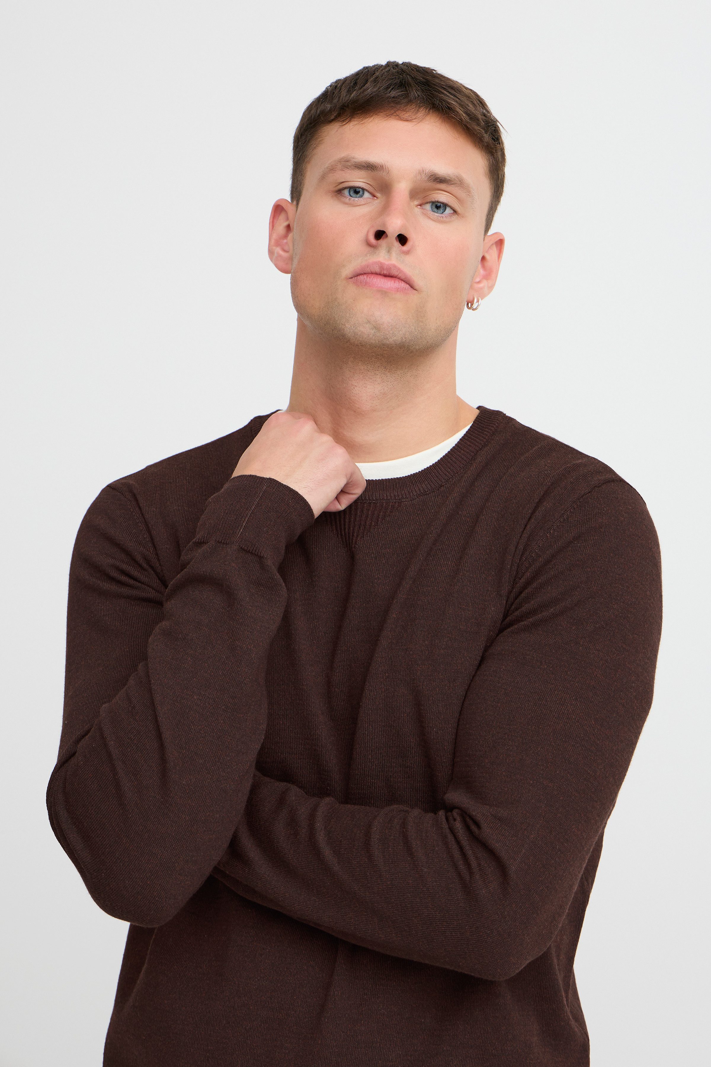 Blend Rundhalspullover Pullover Kunstfaser