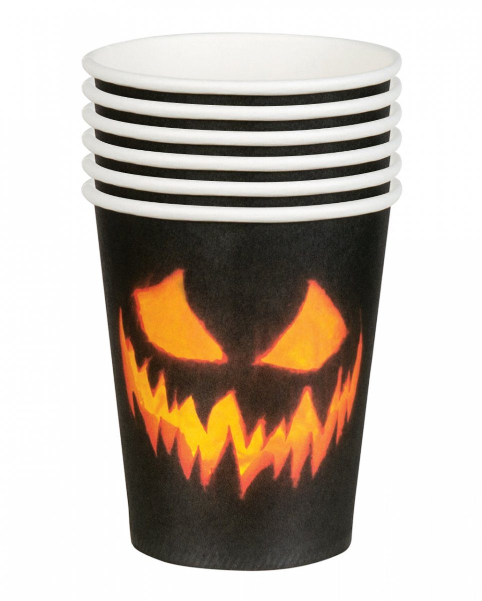 Horror-Shop Dekofigur Halloween Halloween 10 als Kürbis T Pappbecher St