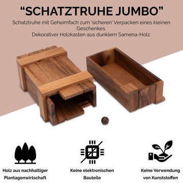 Logoplay Holzspiele Spiel, Schatztruhe JUMBO - Schatzkiste - Zauberkiste - Trickkiste – GeschenkverpackungHolzspielzeug