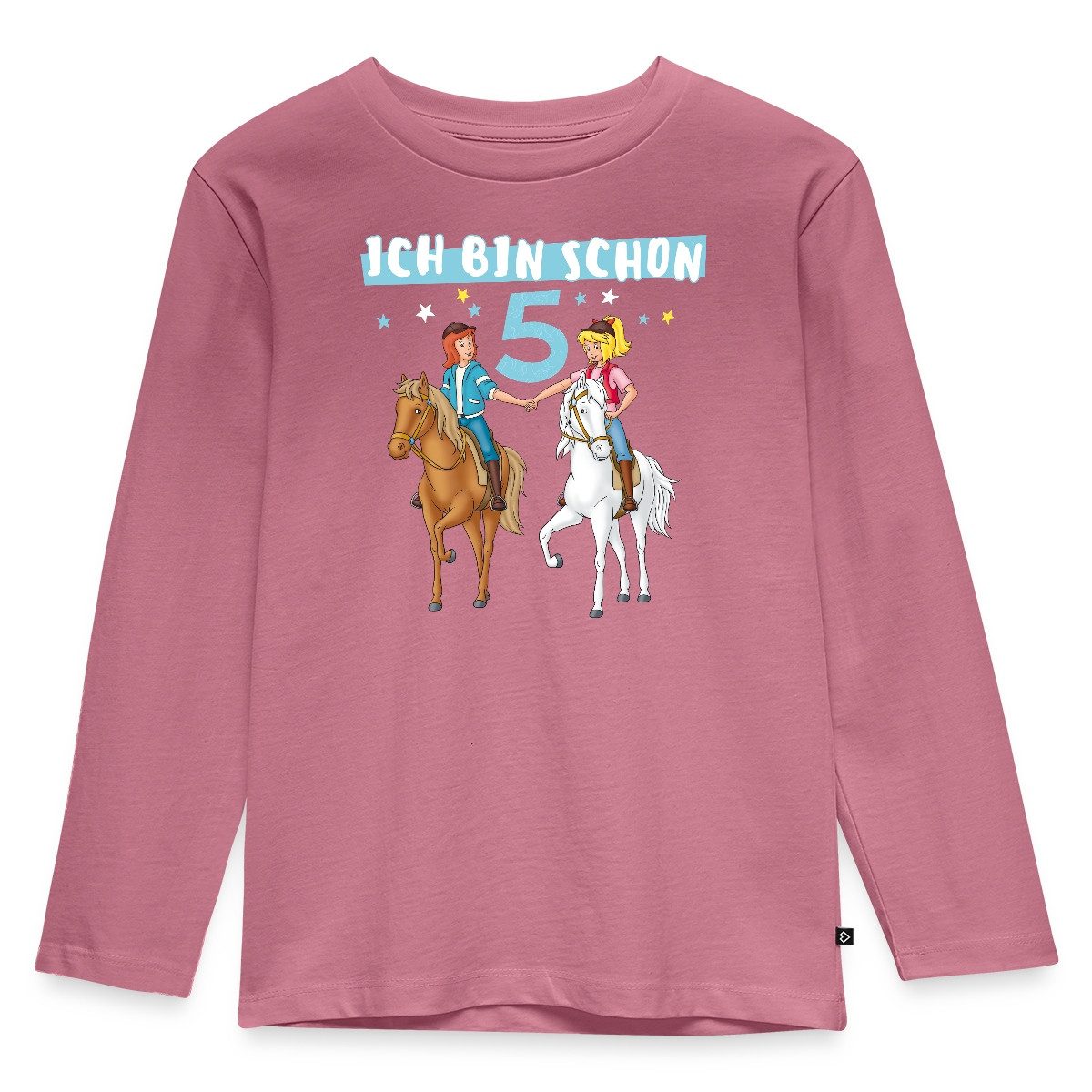 T-Shirt Bibi & Tina Geburtstag Ich Bin Schon Fünf Kinder Premium Langarmshirt
