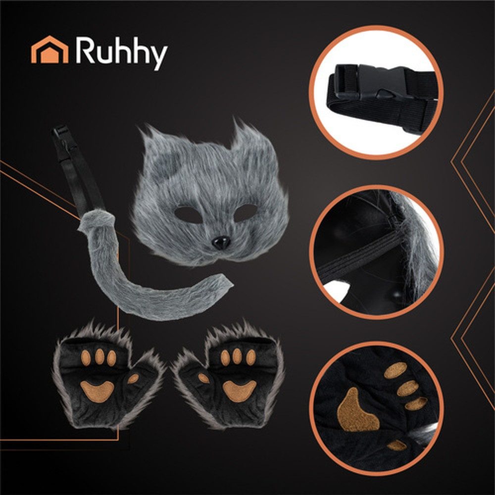 Ruhhy Kostüm Fuchskostüm Wolfskostümmaske Therian, komfortabel zu tragen und ideal für längere Events