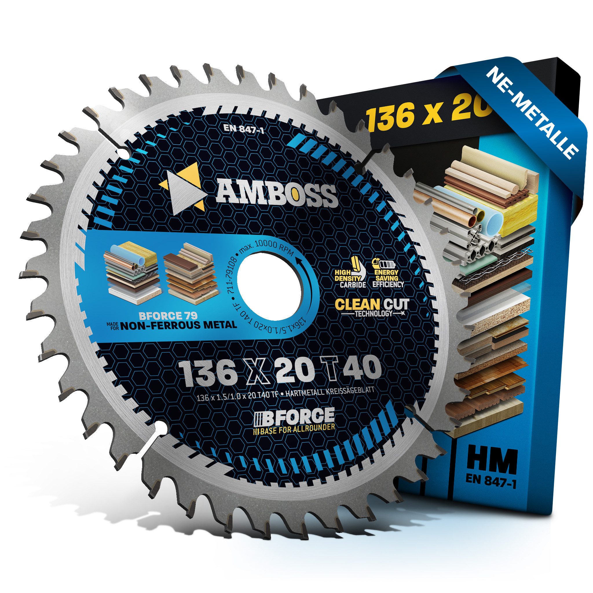 Amboss Werkzeuge Kreissägeblatt HM Kreissägeblatt - 136 x 1.5/1.0 x 20 Z40 TF