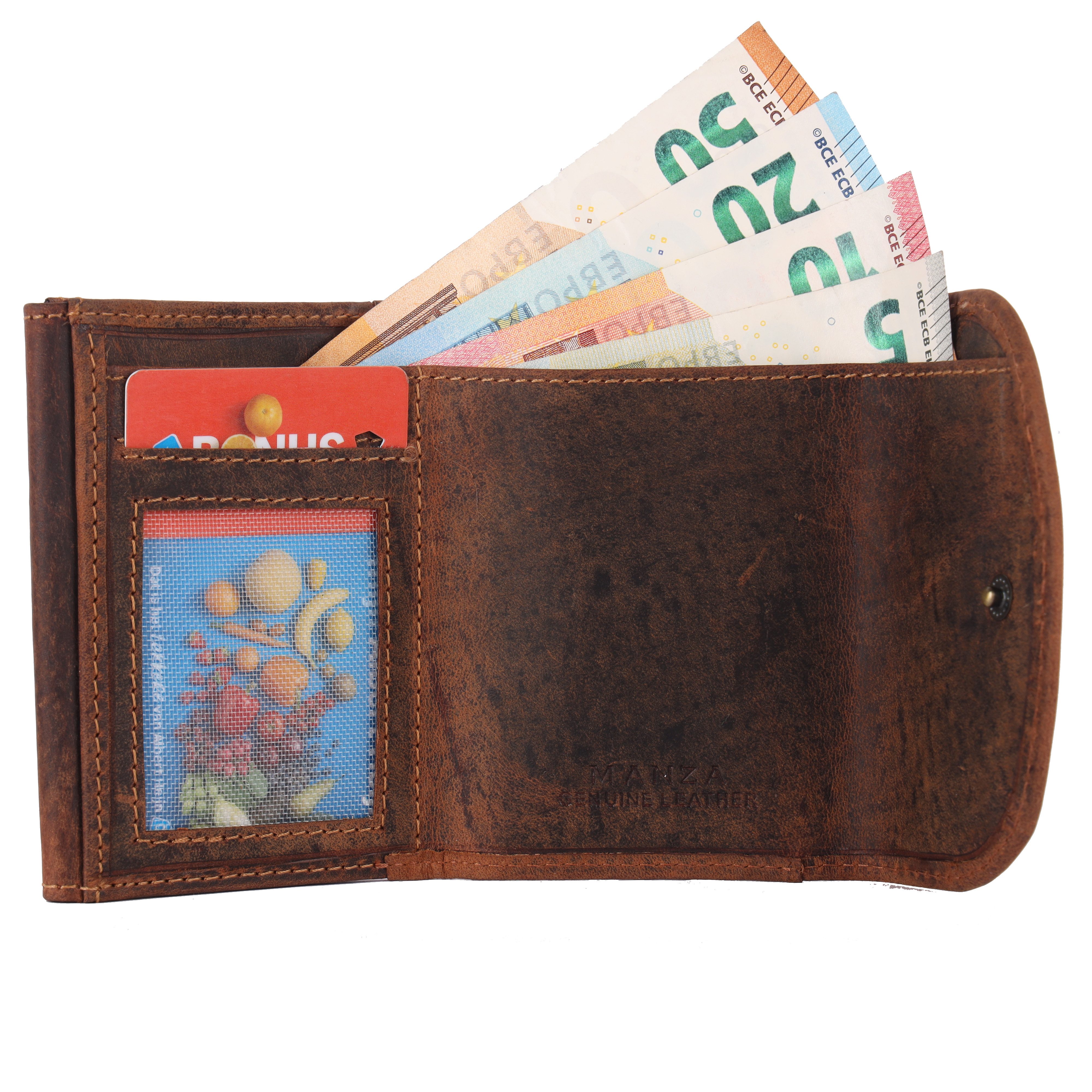 Manza Mini Geldbörse Mini Geldbörse Echt Leder Portemonnaie mit Münzfach Ge günstig online kaufen