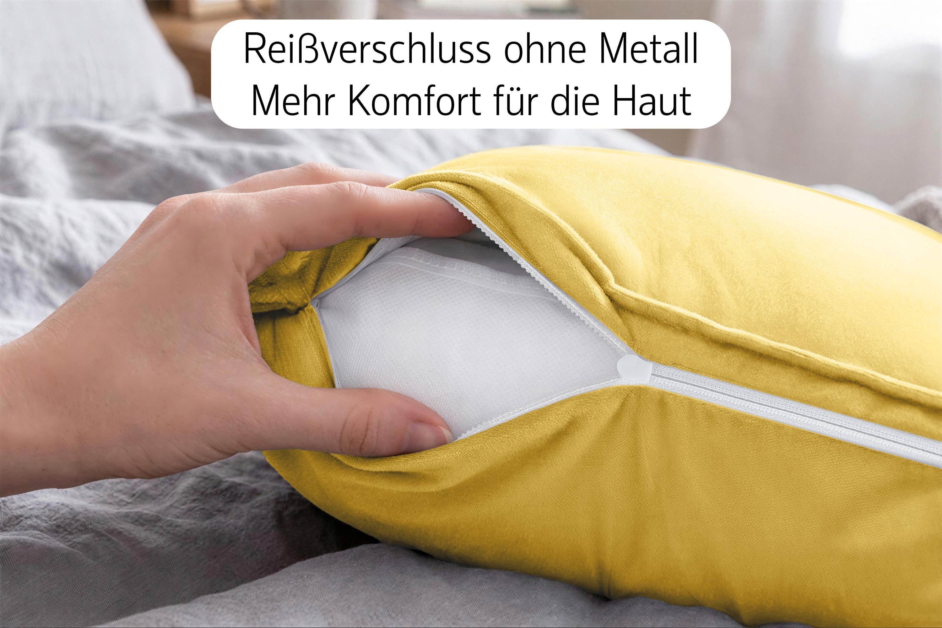 Amilian Dekokissen 4er Set Zierkissen Sofakissen Couchkissen mit Reißverschluss, inklusive Füllung für Sofa, Couch und Bett