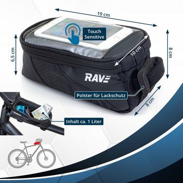 Rave Bike&Outdoor Handy-Rahmentasche Fahrrad Oberrohrtasche, Universal Halterung, 1,6 Liter