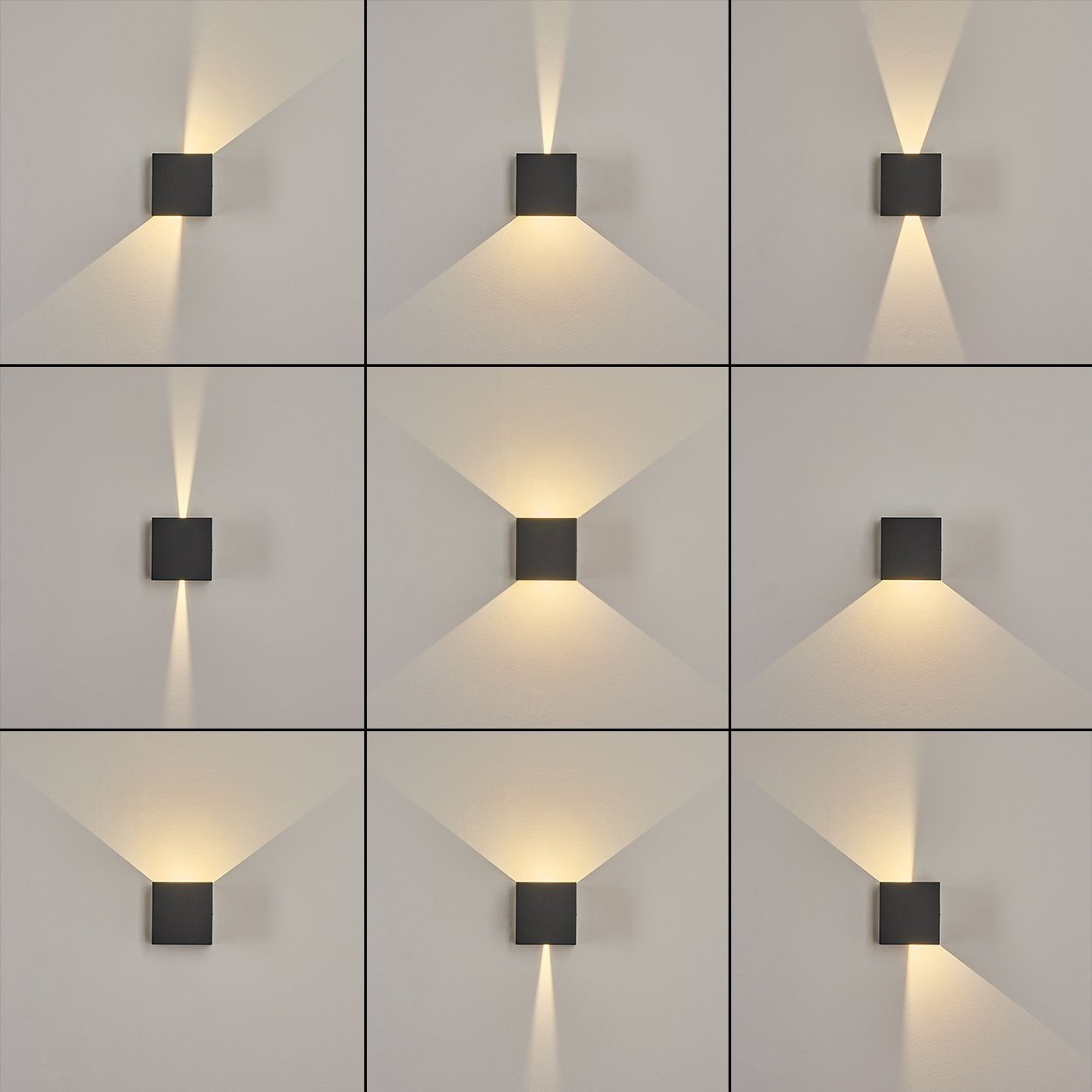 Metall/Glas Wandlampe »Pietravairano« Lumen, hofstein in 3000 LED Kelvin, Lichteffekte, Außen-Wandleuchte austauschbare aus 460 Anthrazit/Klar, IP54 Up&Down,