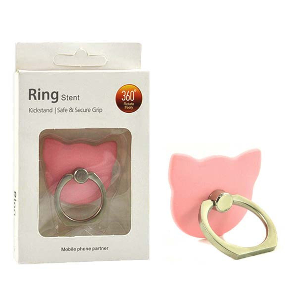 Wisam Tablet-Halterung Ecobox Telefonhalter-Ständer Katze Pink Handring-Halterung