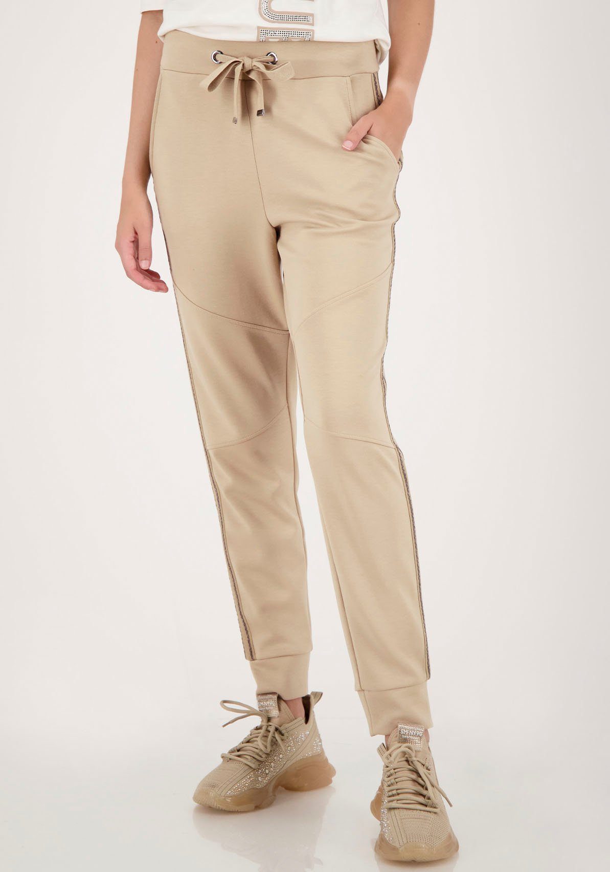 Damen Hosen Monari Jogger Pants - Zierband mit Kettendetails an den Seiten