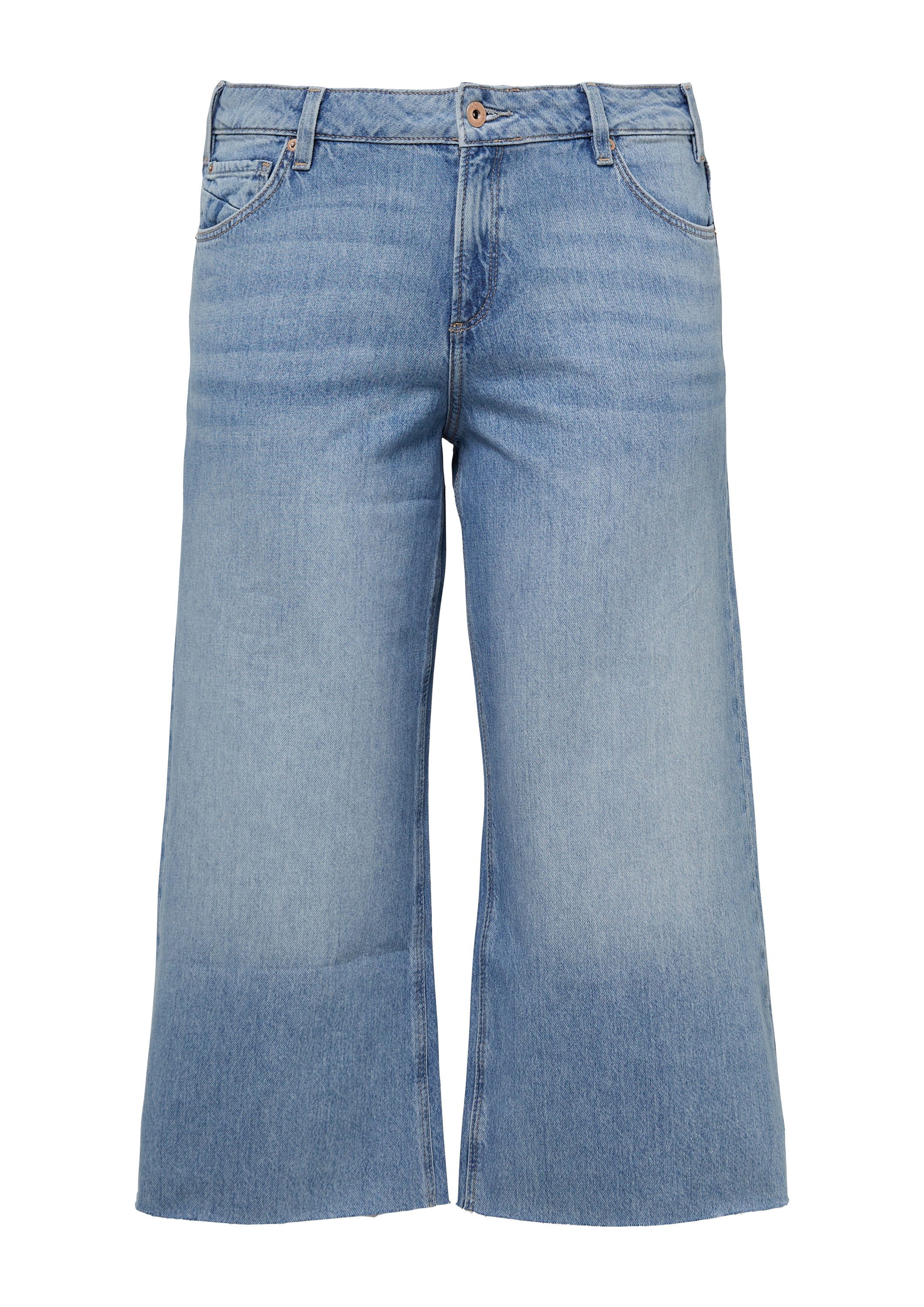 QS Weite Jeans Jeans-Hose Jeans-Culotte / Slim Fit / High Rise günstig online kaufen