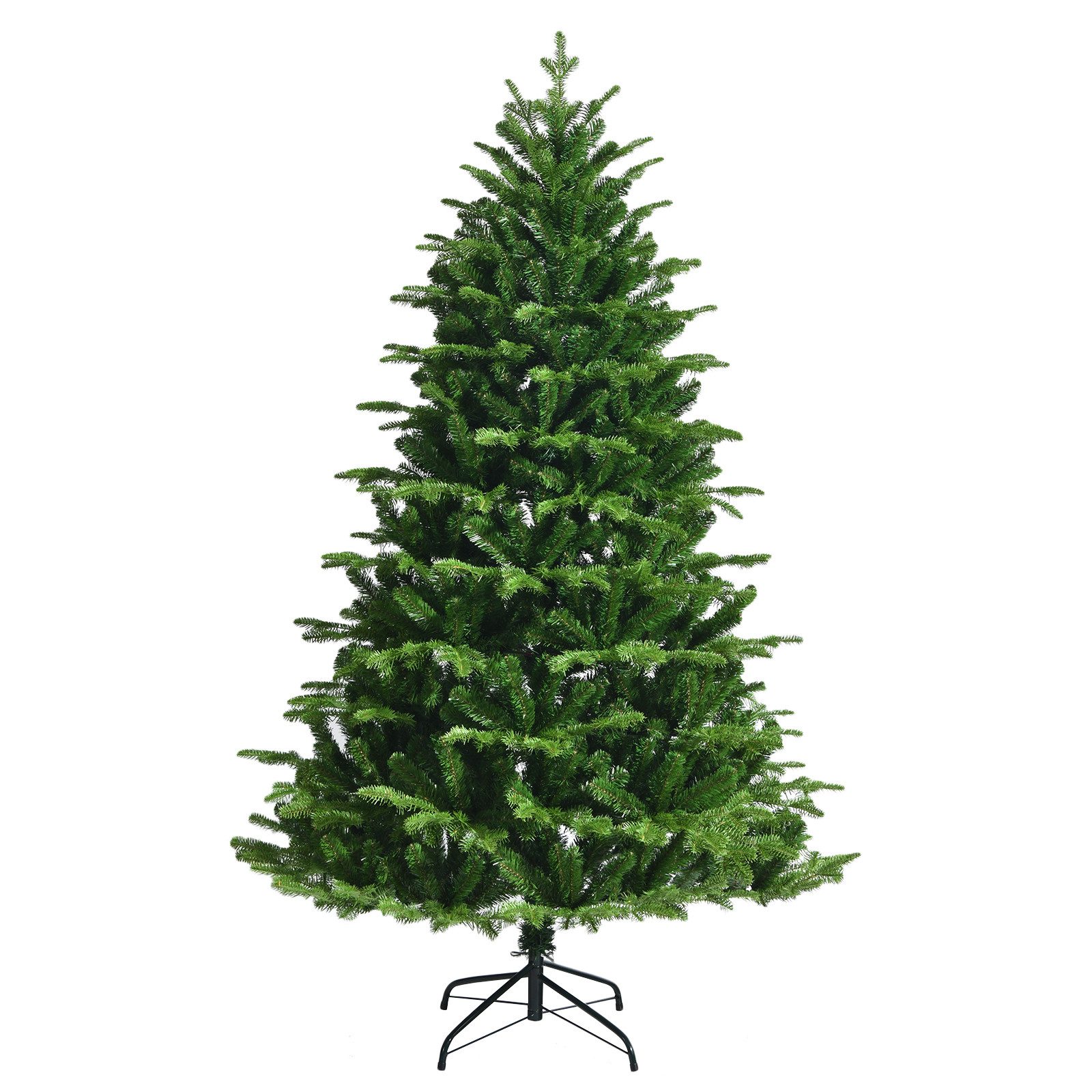 COSTWAY Künstlicher Weihnachtsbaum, mit 1808 PE & PVC Zweigen, Metallständer