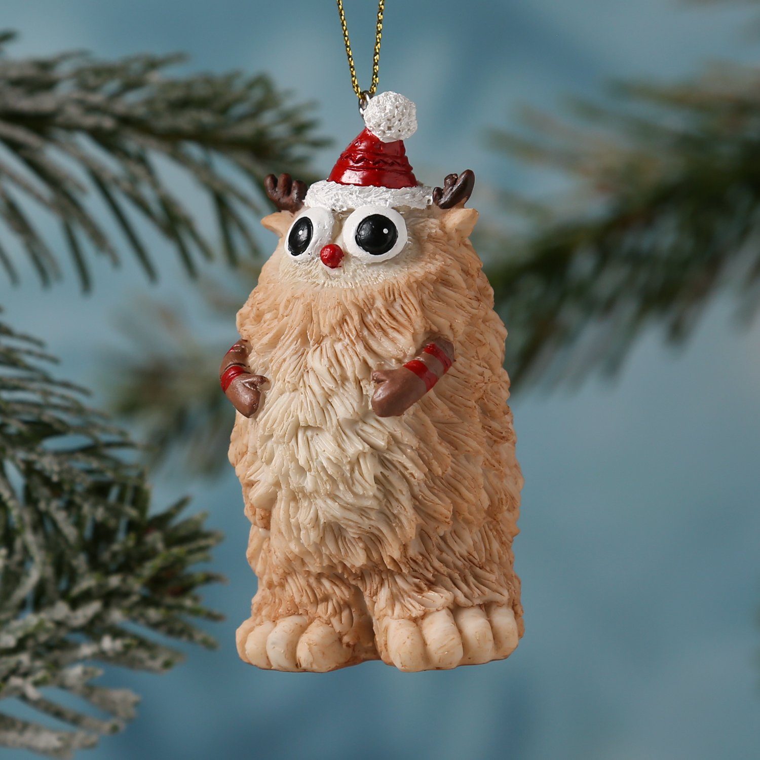 MARELIDA Christbaumschmuck Weihnachtsbaumschmuck Yeti Tappy Weihnachtsfigur H: 9cm Baumhänger