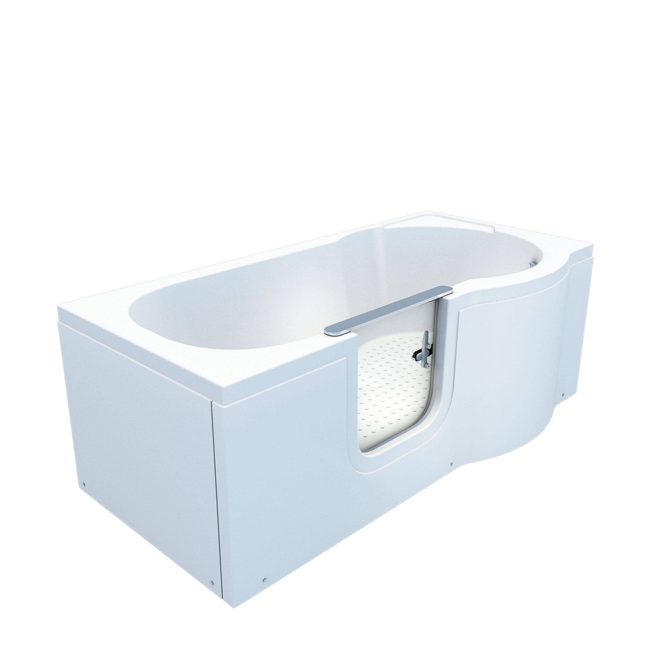 AcquaVapore Badewanne Seniorenwanne mit Tür S12-L-ALL Badewanne 170x85cm, (1-tlg), mit Ablaufgarnitur
