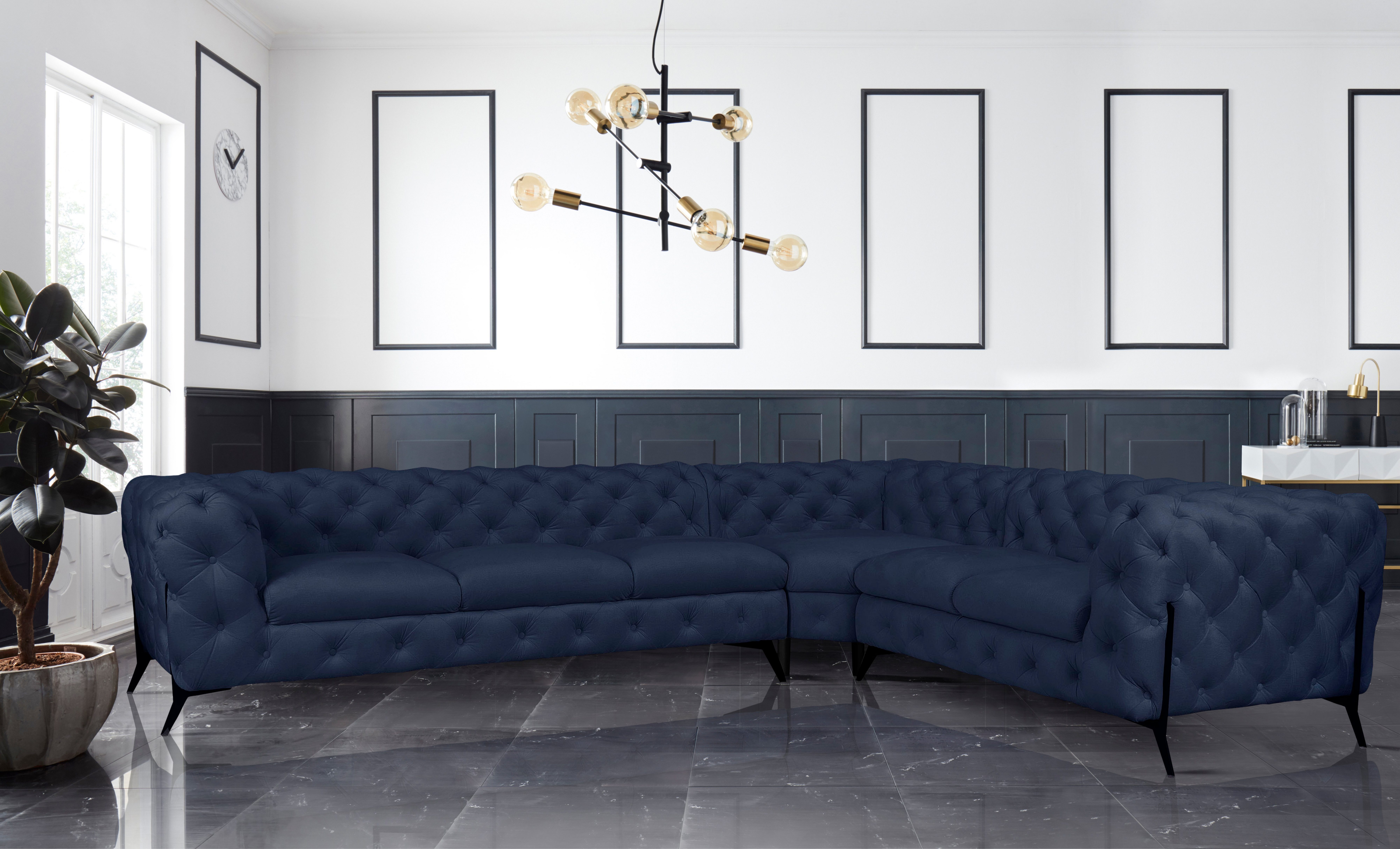 Leonique Chesterfield-Sofa Amaury L-Form, großes Ecksofa, günstig online kaufen