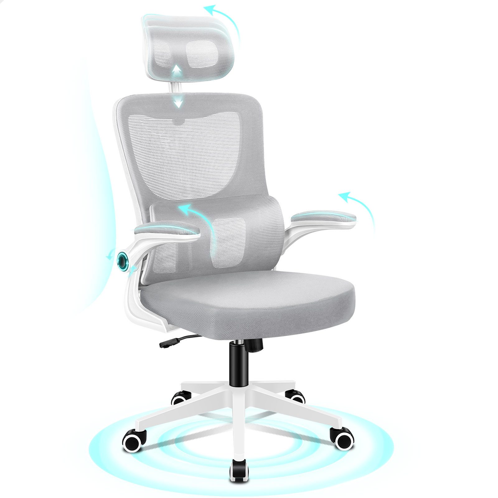 ALFORDSON Bürostuhl Ergonomischer, atmungsaktives Netzgewebe, (1 günstig online kaufen