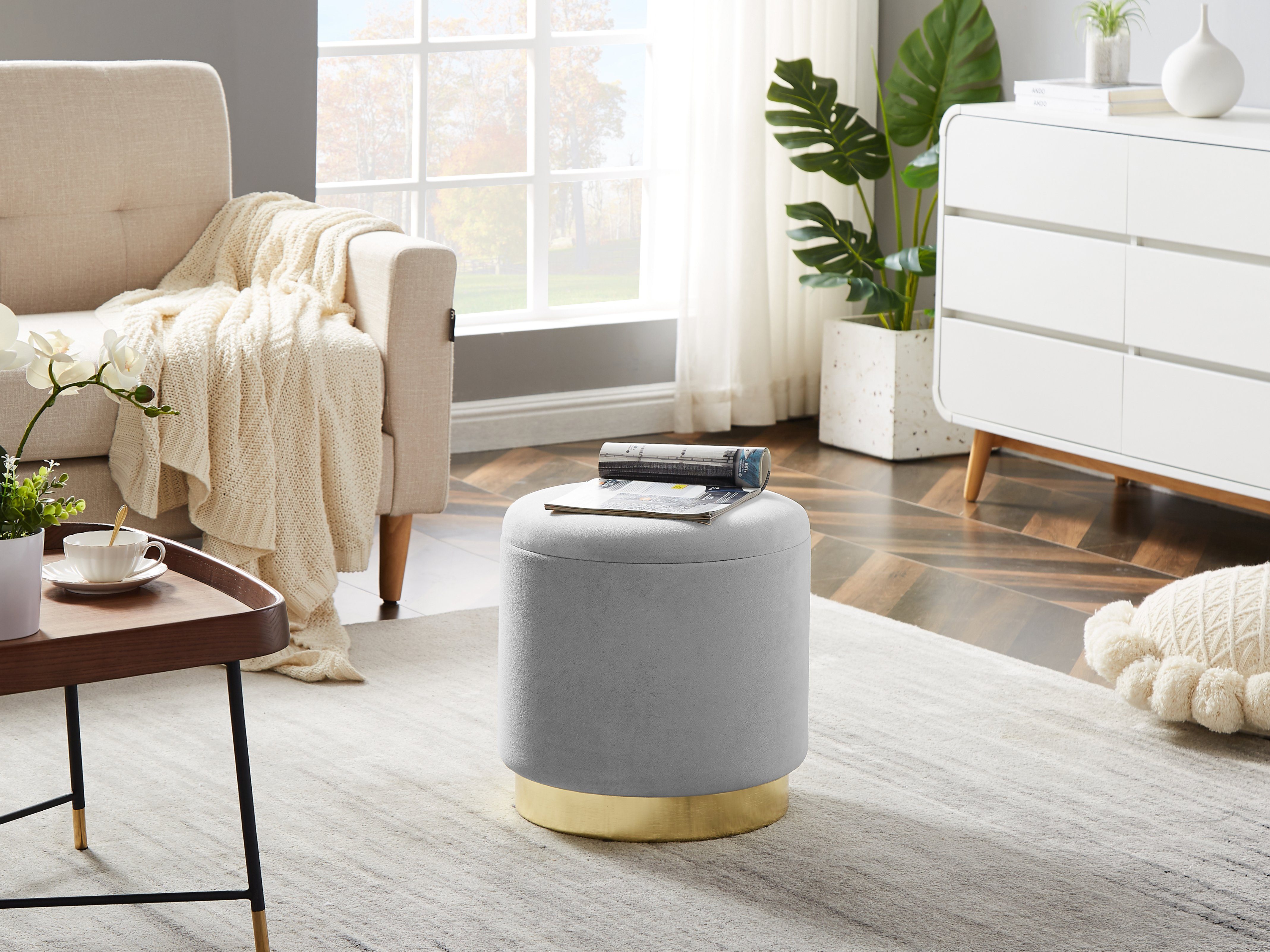 Zedelmaier Sitzhocker rund Hocker Zylindrischer Samthocker Fußbank (ZD37), günstig online kaufen