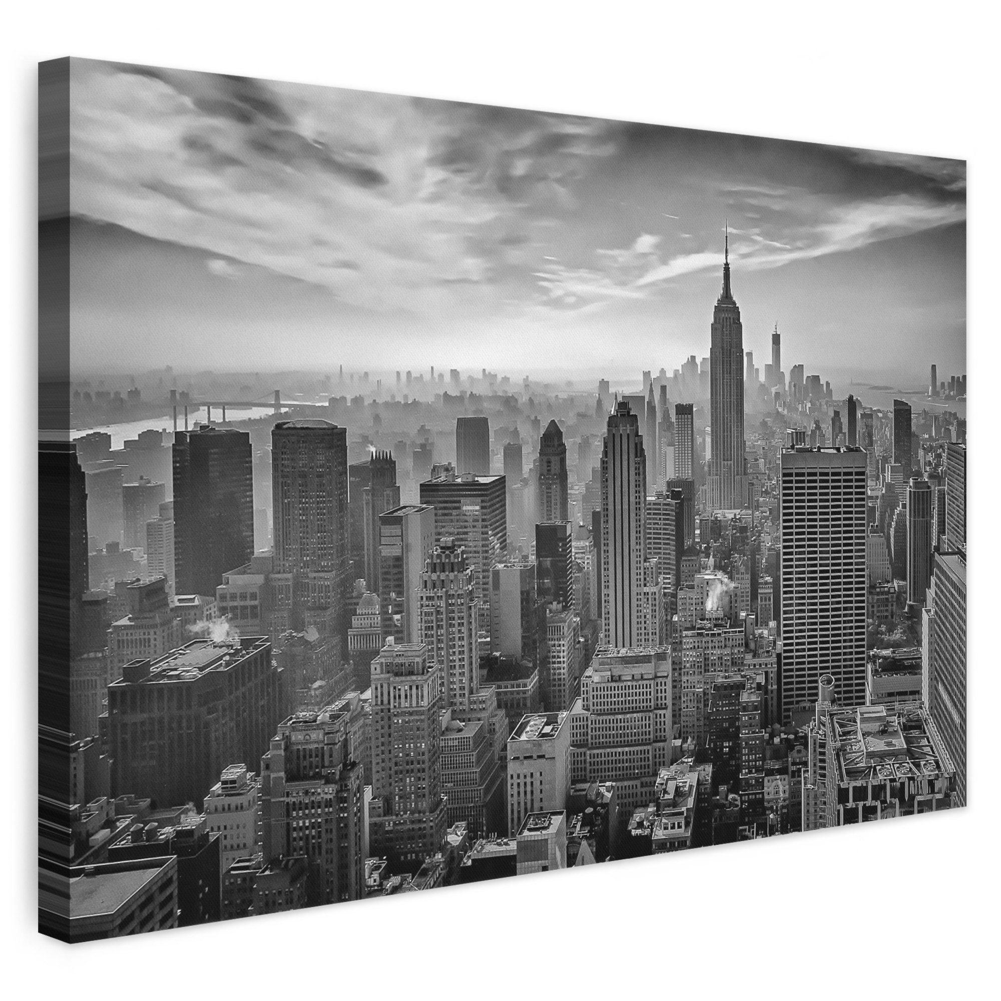 OneMillionCanvasses® Leinwandbild Architektur - Schwarz und weiß - Stadt - Skyline - New York, Fotodruck (1 St), Leinwand Bilder Klein, Wand Dekoration Aesthetic 30x20 cm