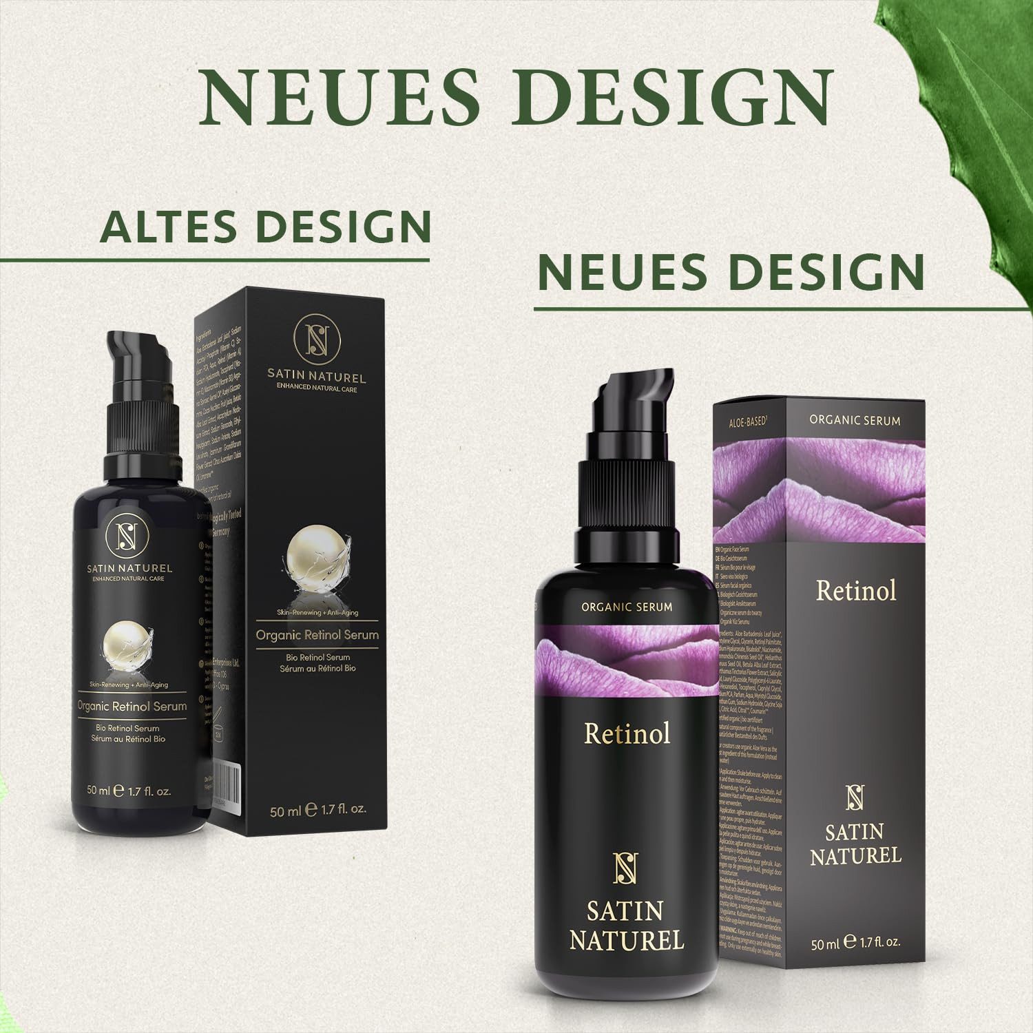 Satin Naturel Gesichtsserum Retinol Bio Serum hochdosiert, 1-tlg., Anti Falten