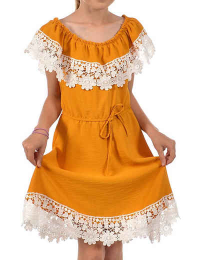 KMISSO Sommerkleid »Mädchen Kleid Schulterfrei mit Spitze« (1-tlg) bequem zu tragen