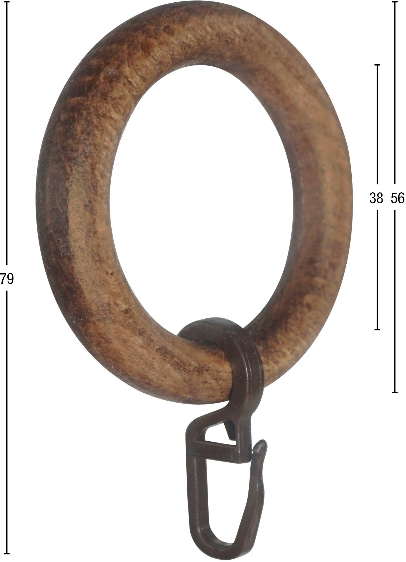GARESA Gardinenring Holzring mit Haken, (20-St), für Durchmesser bis 28mm, günstig online kaufen