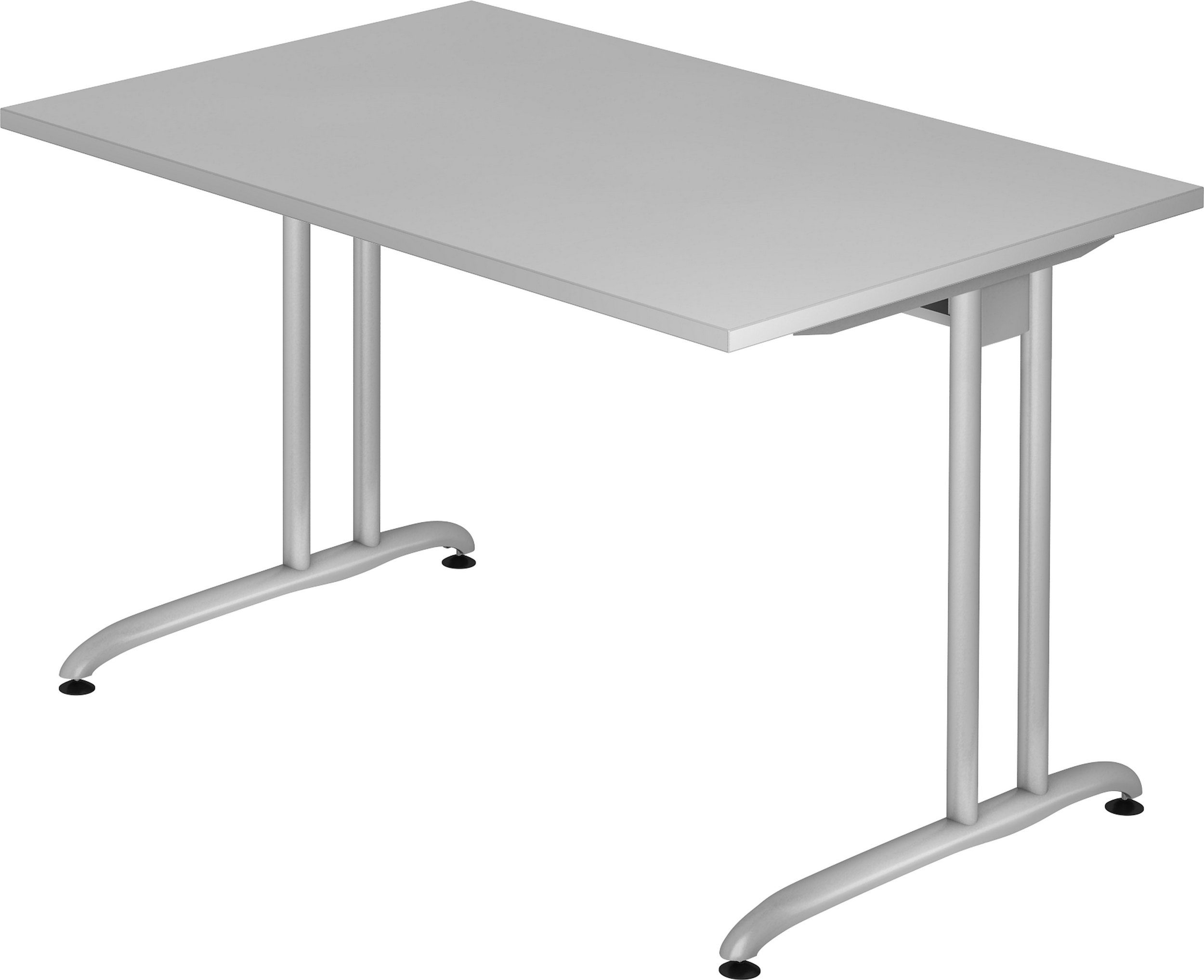 bümö Schreibtisch Schreibtisch Serie-B, Rechteck: 120 x 80 cm - Dekor: Grau