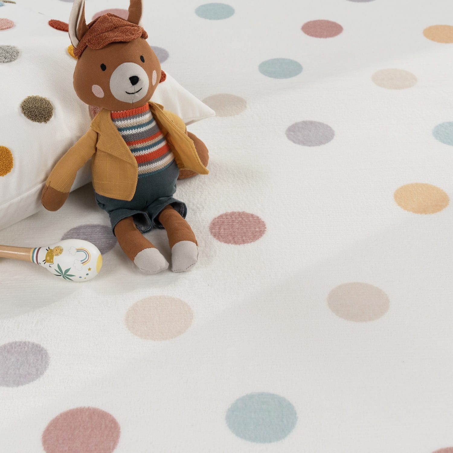 KADIMA DESIGN Kinderteppich waschmaschinenwaschbar Punkte Kindermotiv Kinde günstig online kaufen