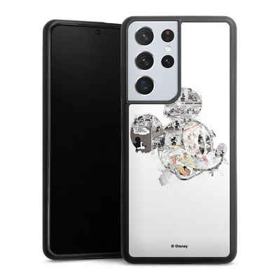 DeinDesign Handyhülle Mickey Mouse Offizielles Lizenzprodukt Disney Mickey Mouse - Collage, Samsung Galaxy S21 Ultra 5G Gallery Case Glas Hülle