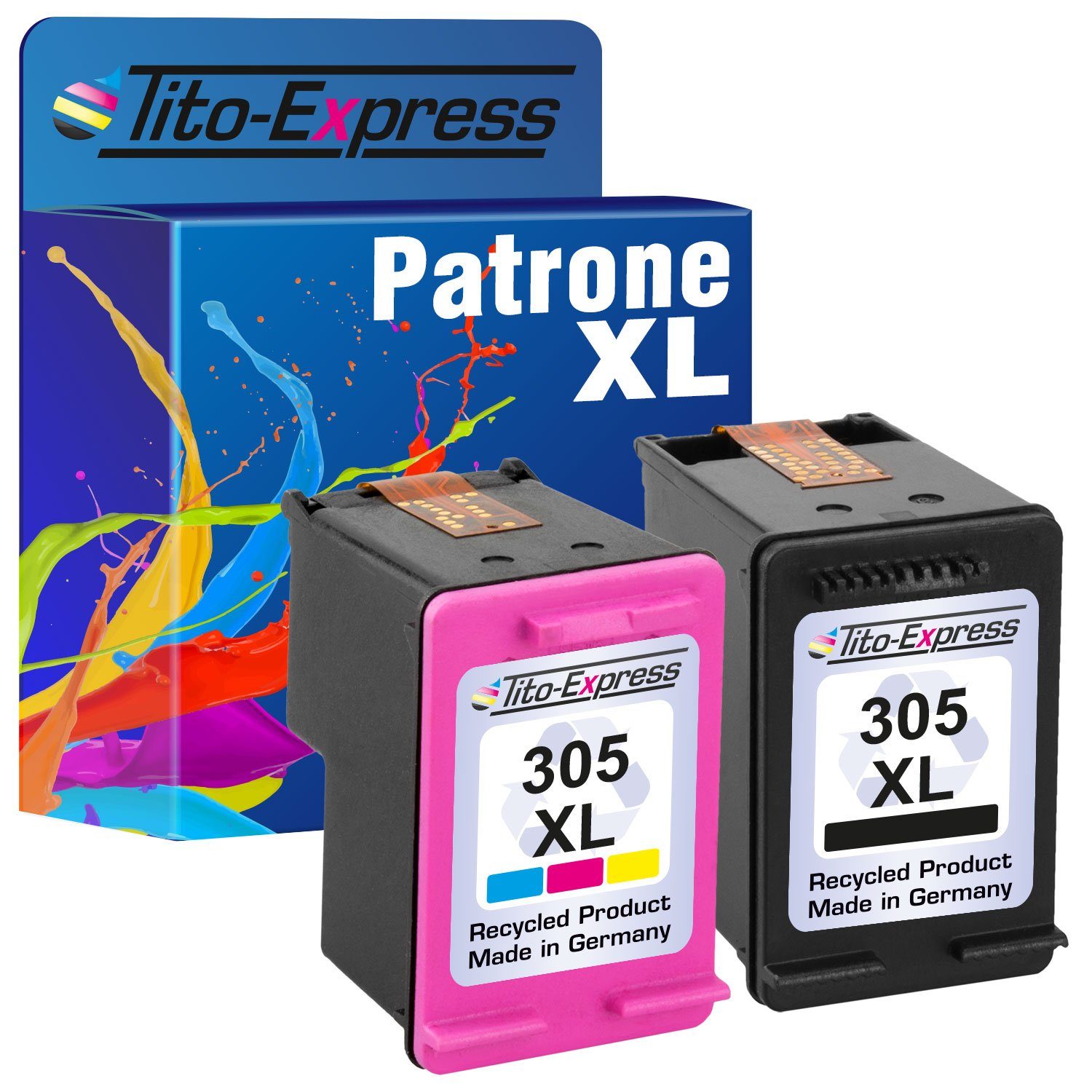 Tito-Express PlatinumSerie 2er Set ersetzt für HP 305 XL HP 305XL HP305XL  Black & Color Doppelpack Tintenpatrone (HP DeskJet 2320 2700 Series 2710  2720 2720e 2721 2721e 2722 2722e 2723 2723e 2724