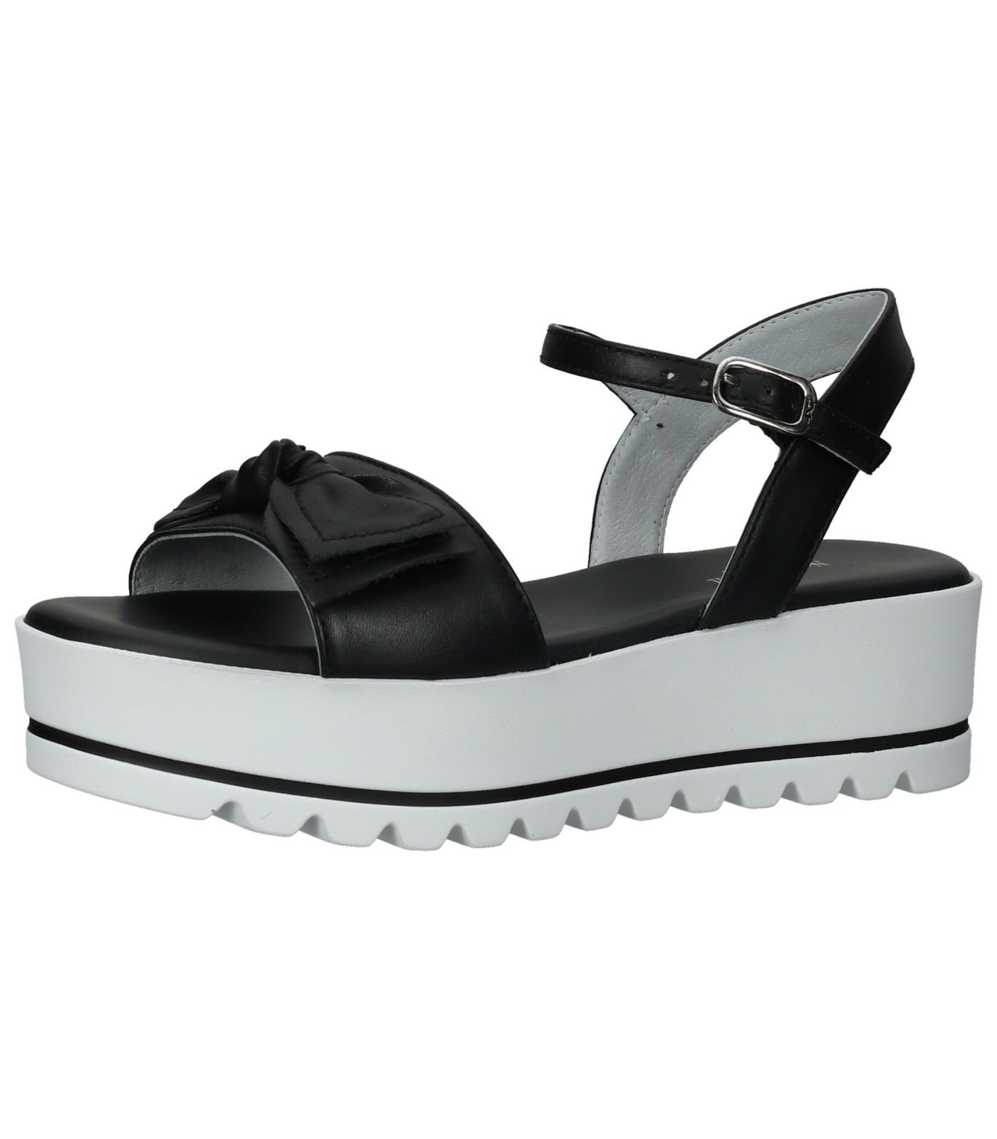 Giardini Leder Sandalen Nero Riemchensandalette