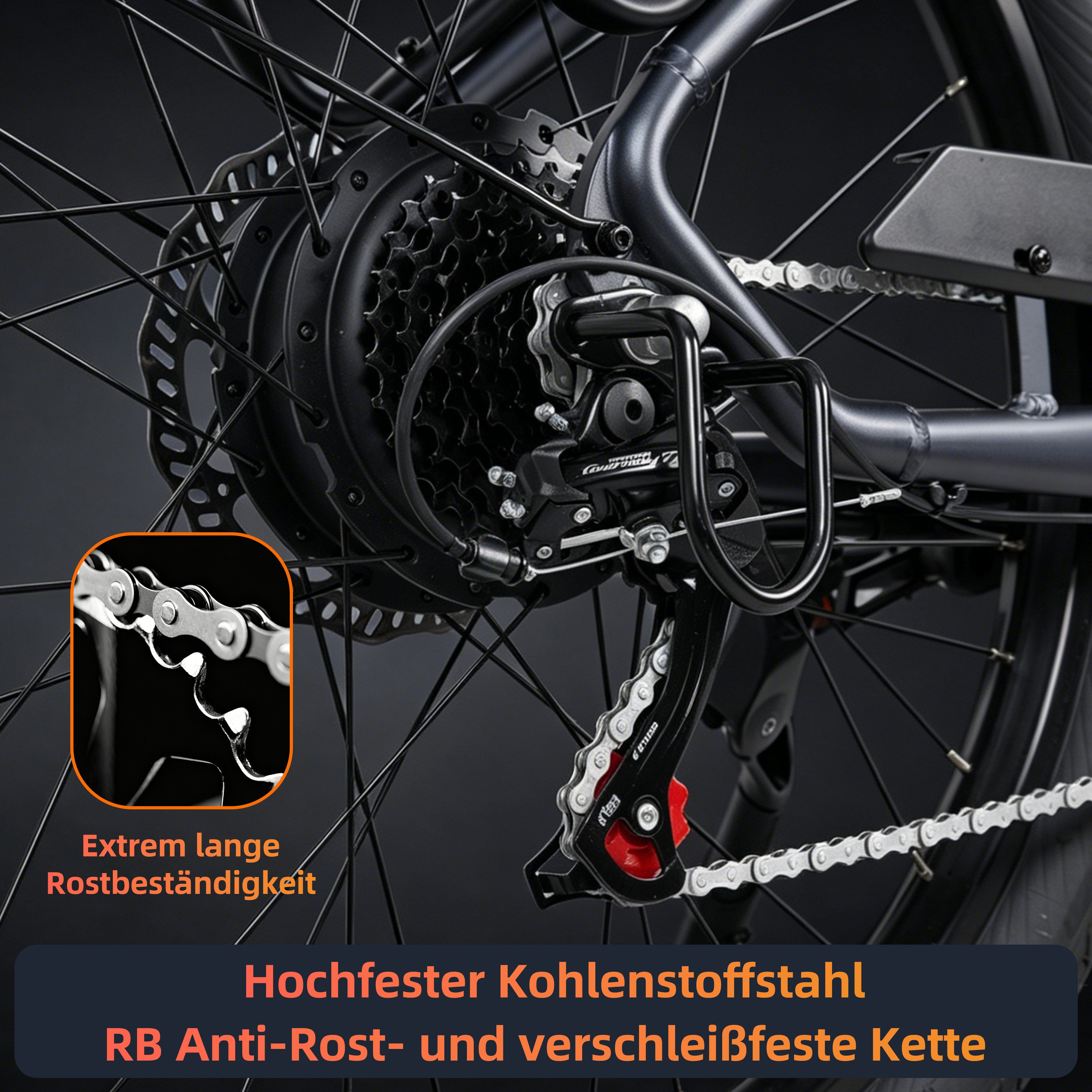 Vankel E-Bike Cityrad 26”×3,0/29”×2,4 Zoll E-Fahrrad Damen u. Herren 720 WH Pedelec 120 km, Kettenschaltung, Heckmotor, 720 Wh, Fat Mountain LG Akku All-Terrain mit Drehmomentsensor E-bikes