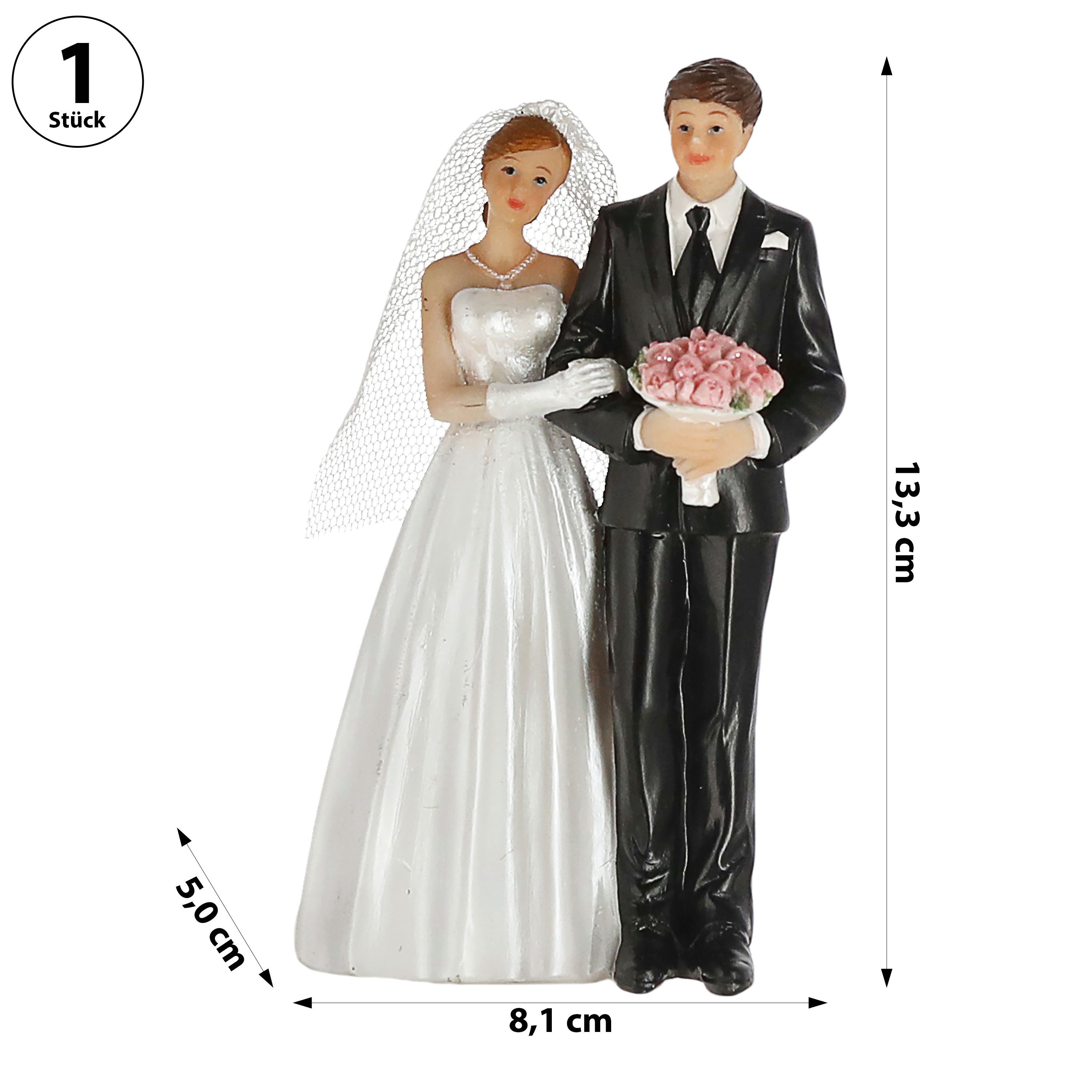 CEPEWA Dekofigur Hochzeitspaar Tortenaufsatz 8x13cm weiß schwarz Polyresin günstig online kaufen