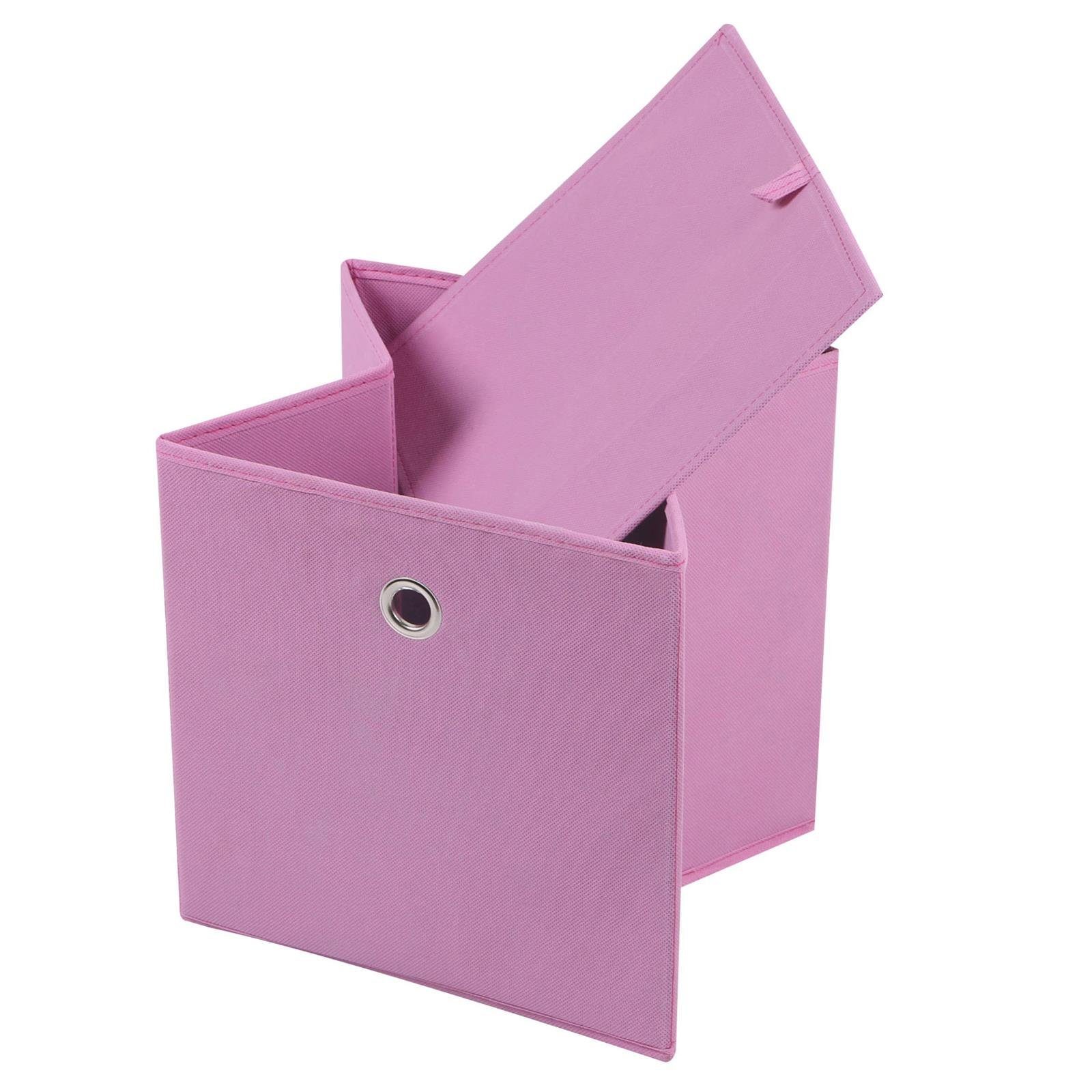 IDIMEX Aufbewahrungsbox ELA (Set), Aufbewahrungsboxen im 2er Set, Regalboxen mit Griff 27x27cm rosa