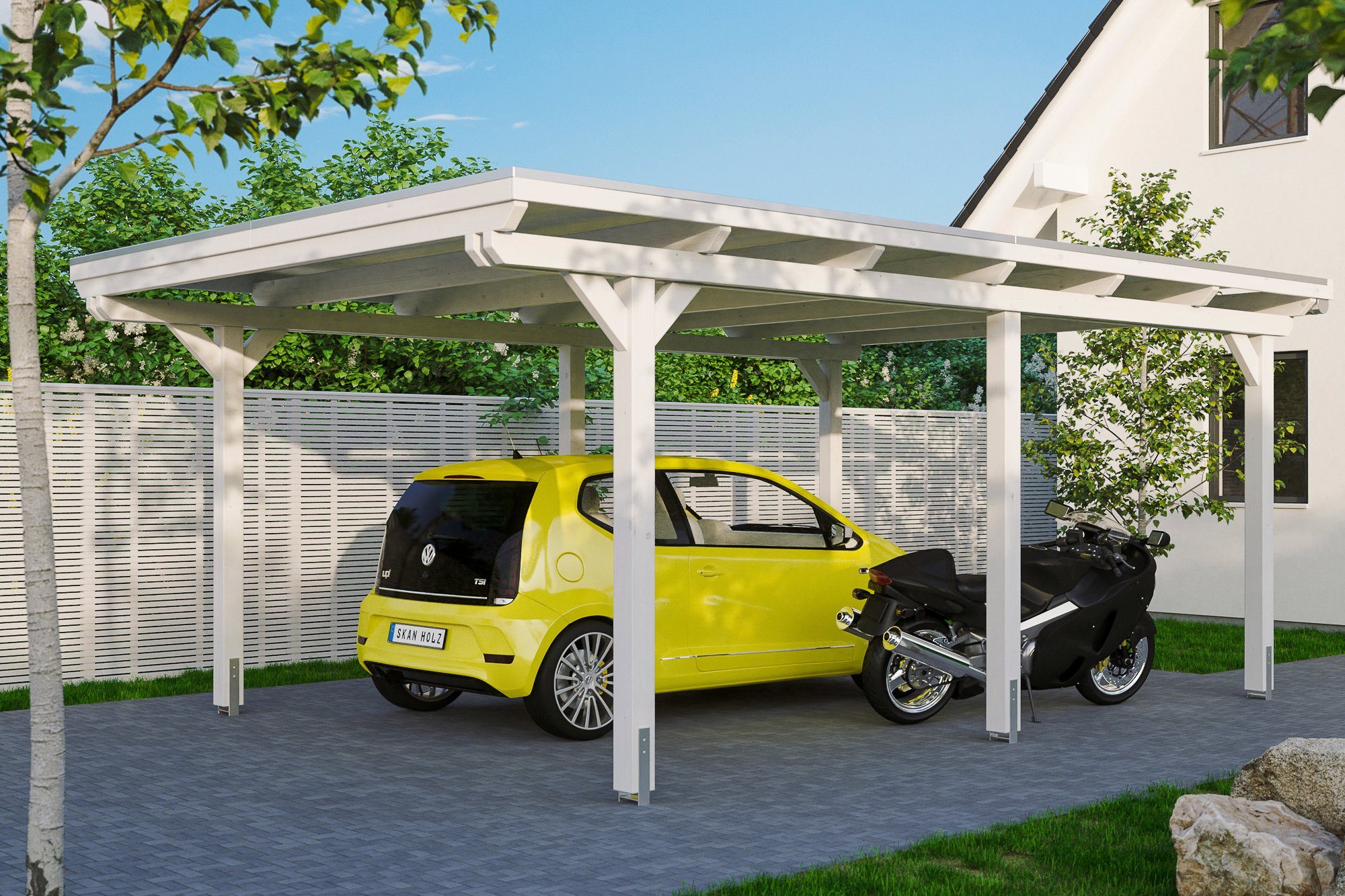 Skanholz Einzelcarport Emsland, BxT: 404x604 cm, 223 cm Einfahrtshöhe, versch. Farben