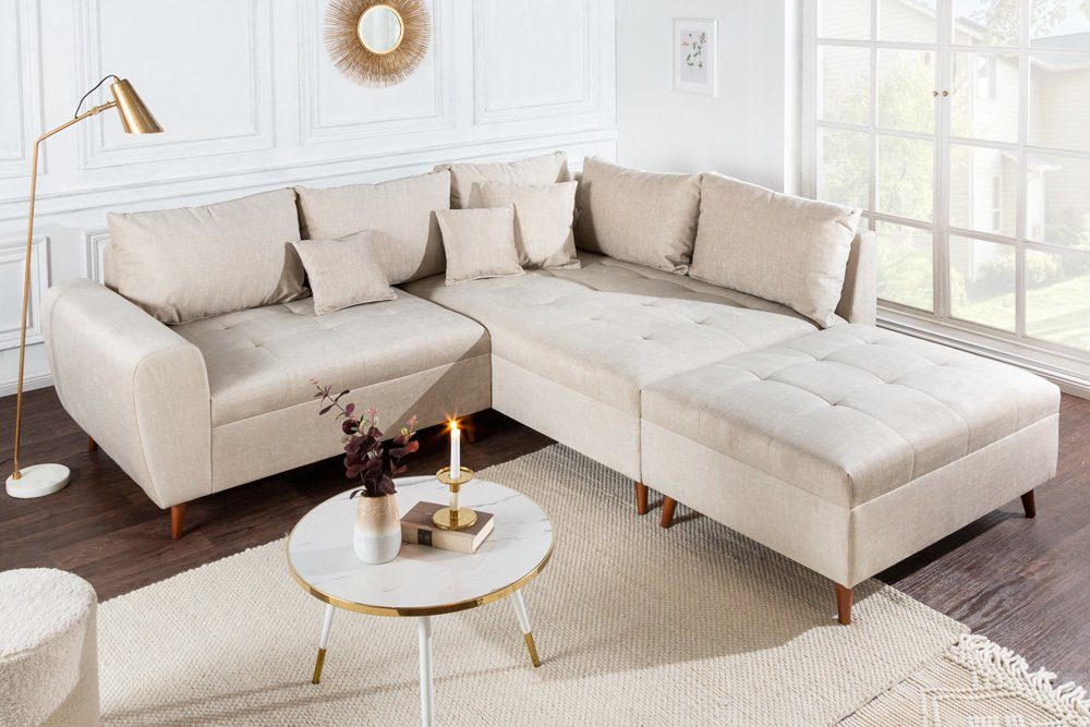 riess-ambiente Ecksofa SCANDINAVIA 250cm champagner beige, günstig online kaufen