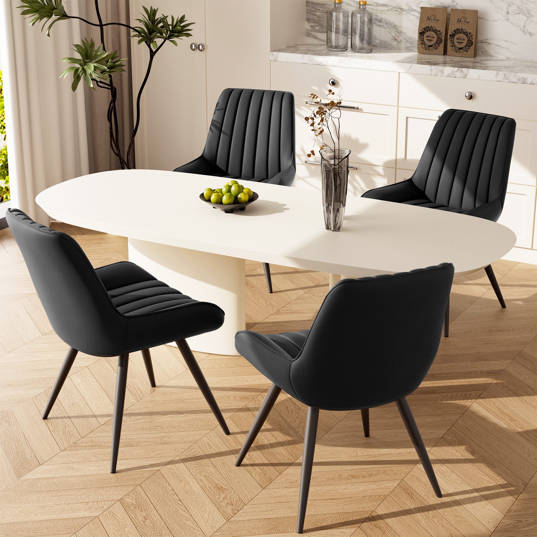 HawthyHome Esszimmerstuhl Stuhlset – Polsterstühle, Moderner Küchenstuhl (2 St), mit Ergonomischer Rückenlehne und Metallbeinen – Bild 4 von 5