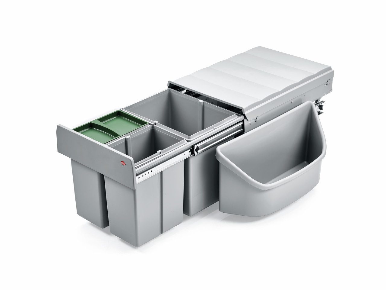 WESCO Mülleimer Abfallsammler Trio-Master Corner 360 S/400-3 grau für Eckschränke 32 L