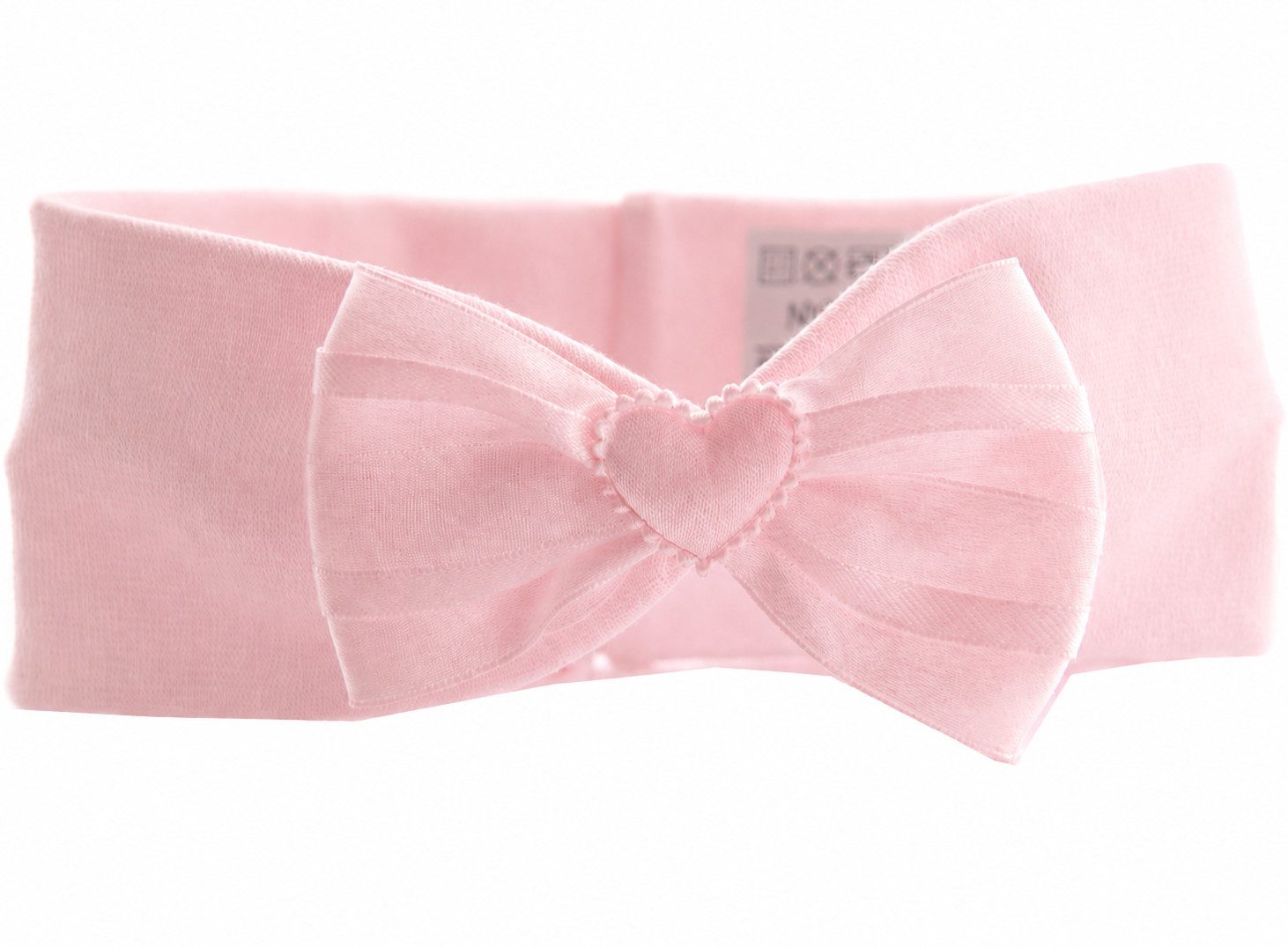 La Bortini Stirnband Stirnband für Baby und Kinder ab 0Mon Kopfband in Weiß für Taufe, Fest (1 Stück, Kopfschmuck für Mädchen, Neugeborene, Kinder) elastisch, weich, weiß mit Schleife und Herzchen
