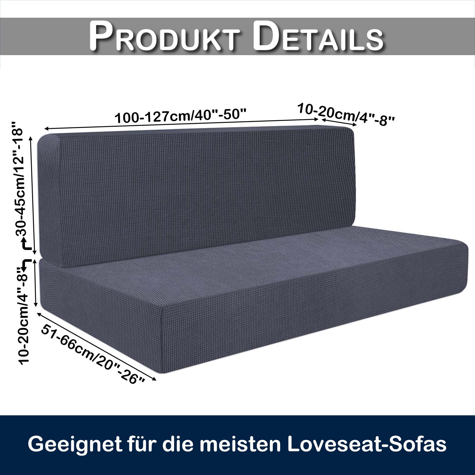 BTTO Sitzflächenhusse 2 Stück Wasserdicht Jacquard-Sofabezug, Stretch Sitzk günstig online kaufen