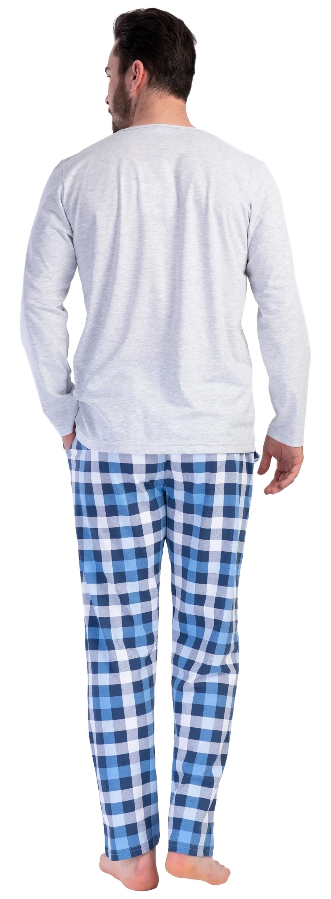Vienetta Schlafanzug Man (Set, 2 tlg., 2-teilig) Herren Pyjama lang Langarm günstig online kaufen