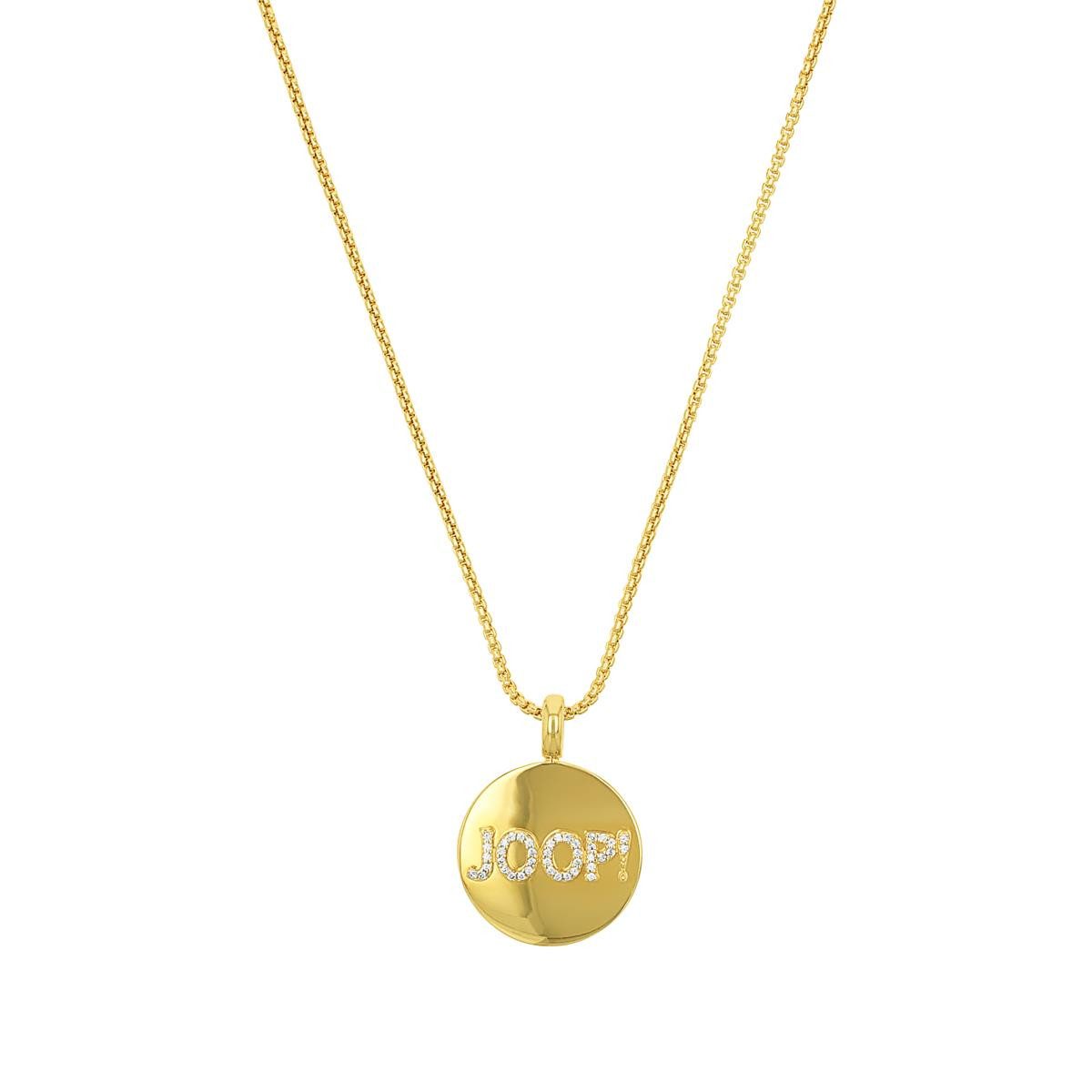 JOOP! Kette mit Anhänger JOOP! Logo Halskette 2038019 Silber Gold plattiert (1-tlg)
