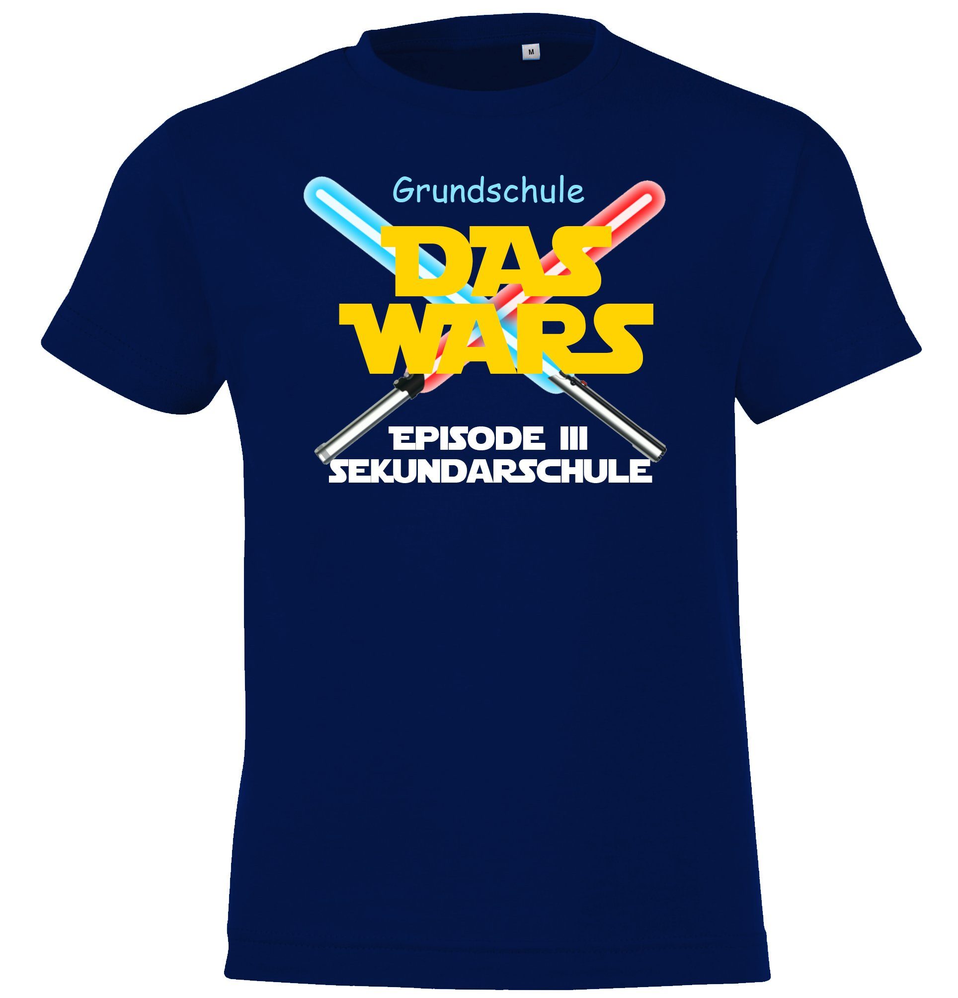 Schulzeit Youth Wars lustigem Navyblau Grundschule Motiv Das T-Shirt mit Designz Kinder der Shirt