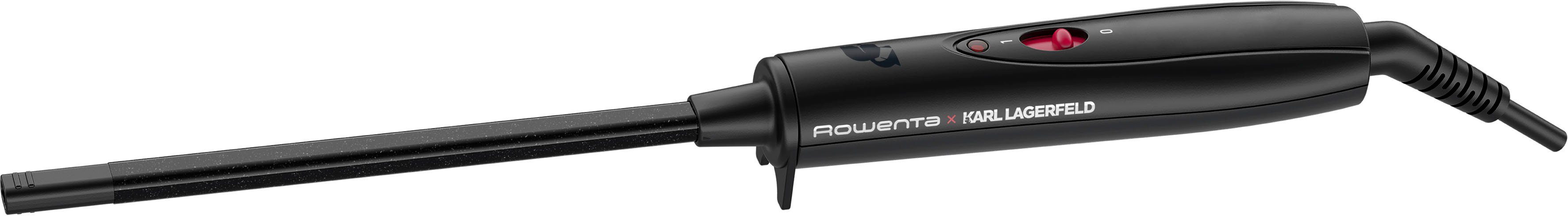 Rowenta Lockenstab Rowenta x Karl Lagerfeld Curls Forever, 10mm schmaler Durchmesser, konstante 180°C, langanhaltend, Keratin & Glow Beschichtung, CF311L