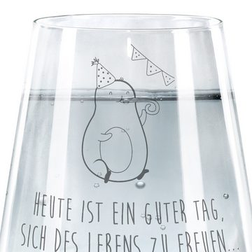 Mr. & Mrs. Panda Glas Avocado Party - Transparent - Geschenk, Trinkglas, Jahrestag, Vegan, Premium Glas, Hochwertige Gravur