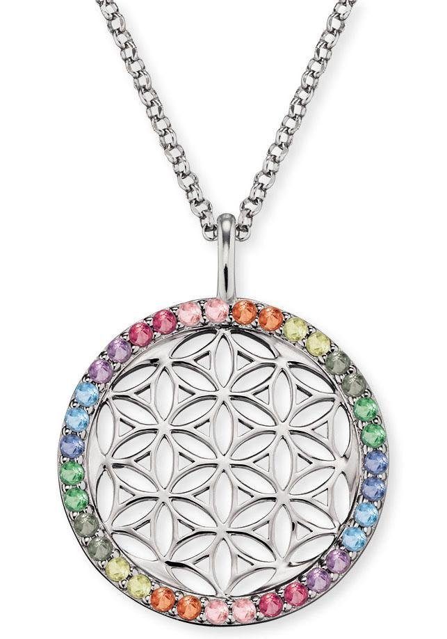 Engelsrufer Kette mit Anhänger Lebensblume, mit Zirkonia (synth) günstig online kaufen