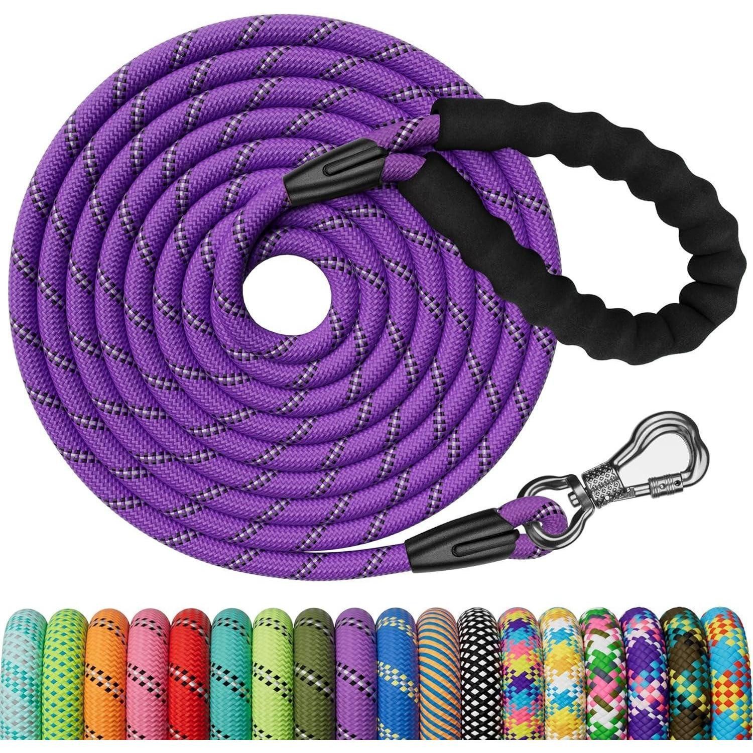 LuxusKollektion Schleppleine Schleppleine Hund Trainingsleine Führleine Karabiner Lila 10M x8 mm
