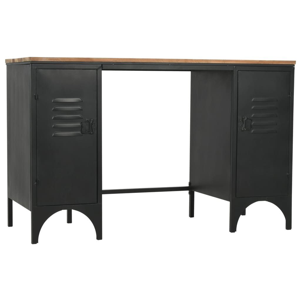 Ständer Stahl Schreibtisch mit Massiv und 120x50x76 cm Tannenholz furnicato