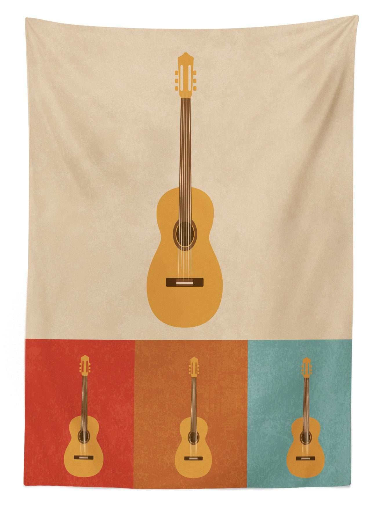 Klare Farben, Waschbar Für Außen Gitarren den Bereich Tischdecke Akustische Gitarre Farbfest Retro Abakuhaus geeignet
