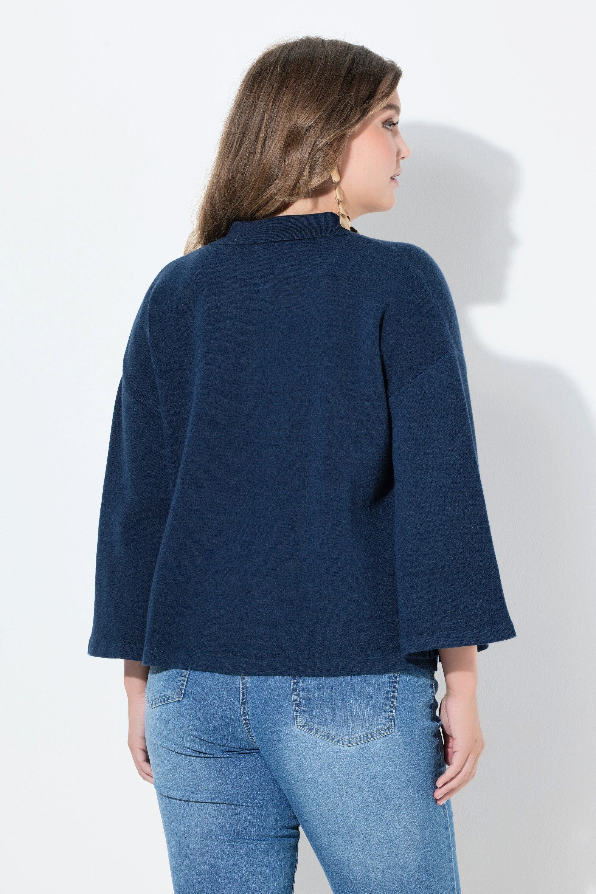 MIAMODA Strickjacke Strickjacke Cape-Form weite 3/4-Glockenärmel