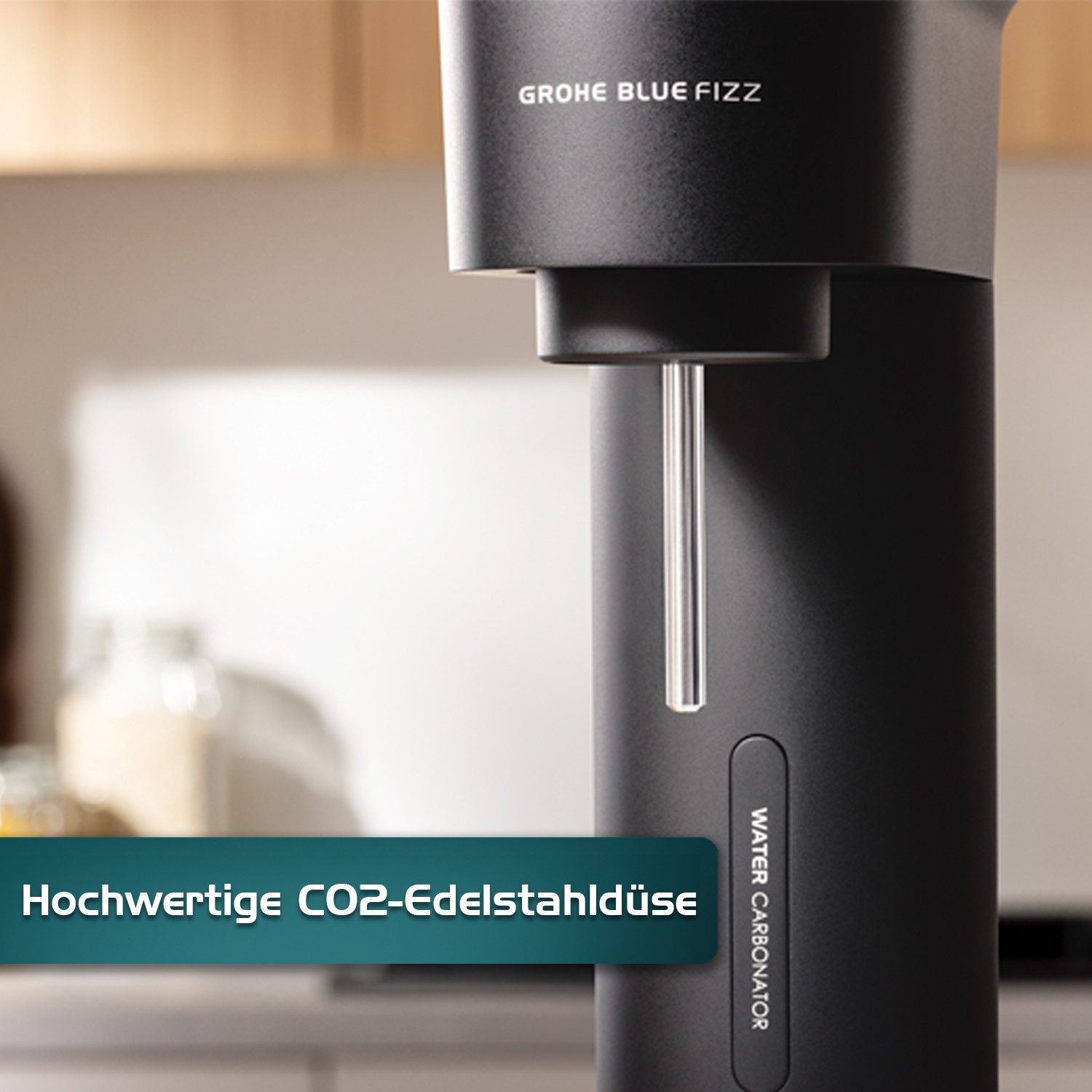 Grohe Wassersprudler Blue Fizz Wassersprudler, Basic Couple Starter Set, schwarz (31942K00)