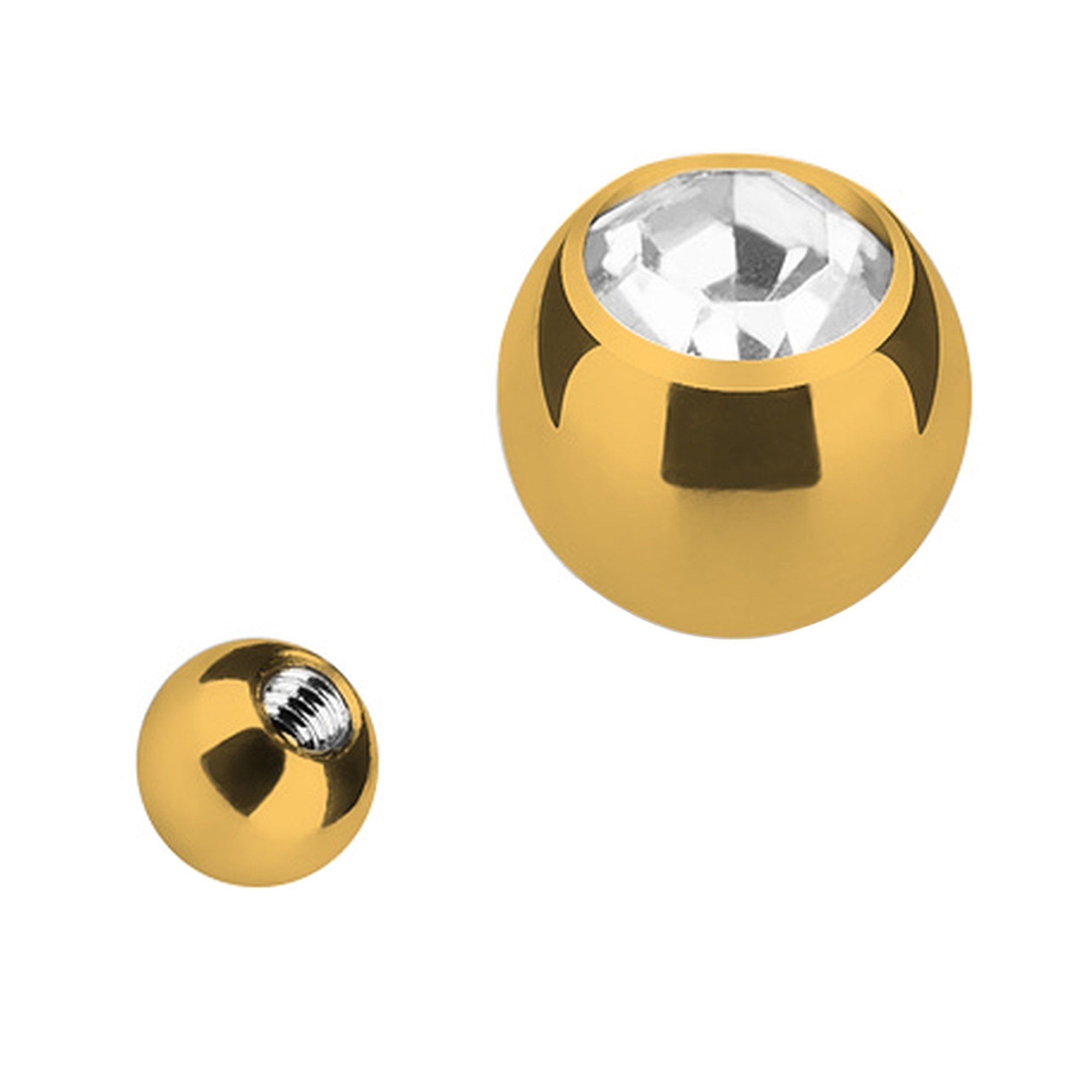 Taffstyle Piercing-Set Piercing Ersatz Schraubkugel Gold mit Kristall, Kuge günstig online kaufen
